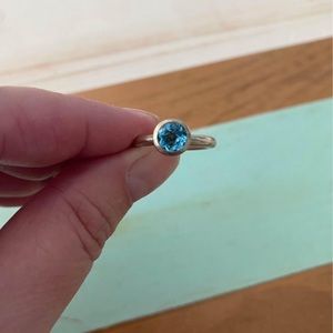 Handmade Blue Topaz And Sterling Silver Ring Size 5.5